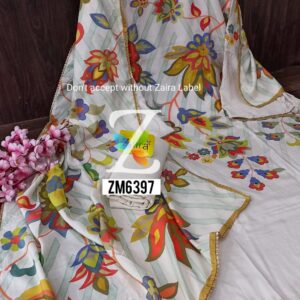 Muslin Digital Print Pakistani Style Suit ZM6397