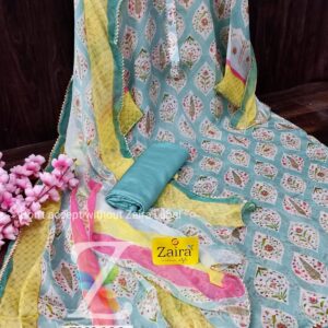 Organza Digital Print Designer Suit ZM6403