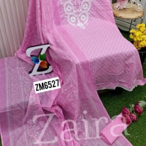 Cotton Designer Embroidery Lace Suit ZM6527