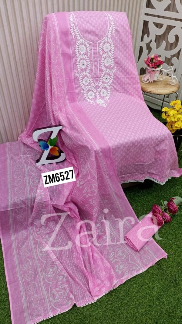 Cotton Designer Embroidery Lace Suit ZM6527