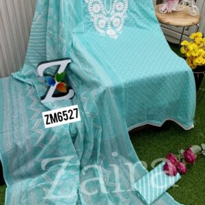 Cotton Designer Embroidery Lace Suit ZM6527