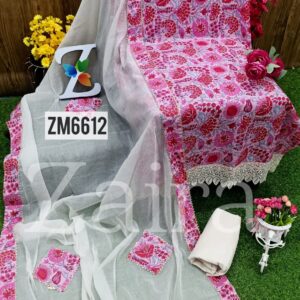 Cotton Designer Embroidery Lace Suit ZM6612