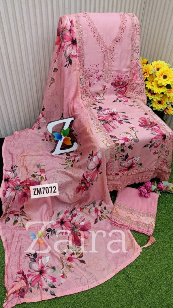 Pure Miuslin Digital Print Suit ZM7072