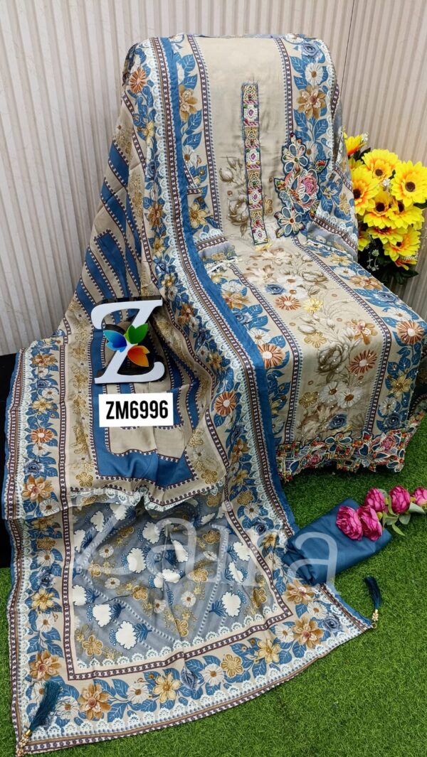 Pure Miuslin Digital Print Suit ZM6996