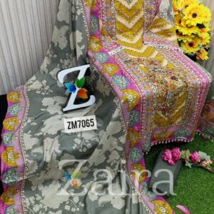 Pure Miuslin Digital Print Suit ZM7065