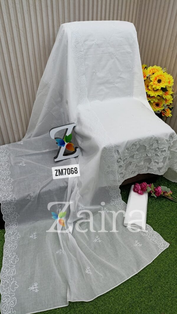 Pure Cotton Designer Suit White ZM7068
