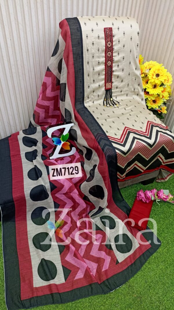 Lawn Cotton Designer Suit ZM7129