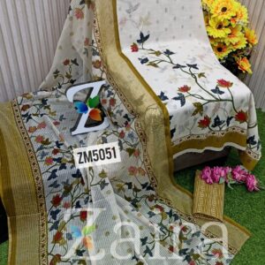 Slub Cotton Printed Suit ZM5051