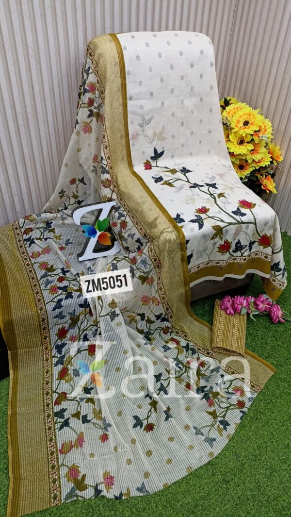 Slub Cotton Printed Suit ZM5051