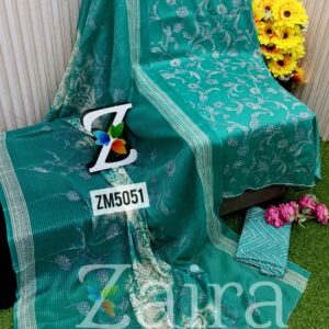 Slub Cotton Printed Suit ZM5051