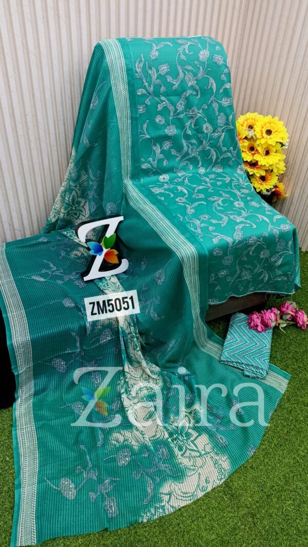 Slub Cotton Printed Suit ZM5051