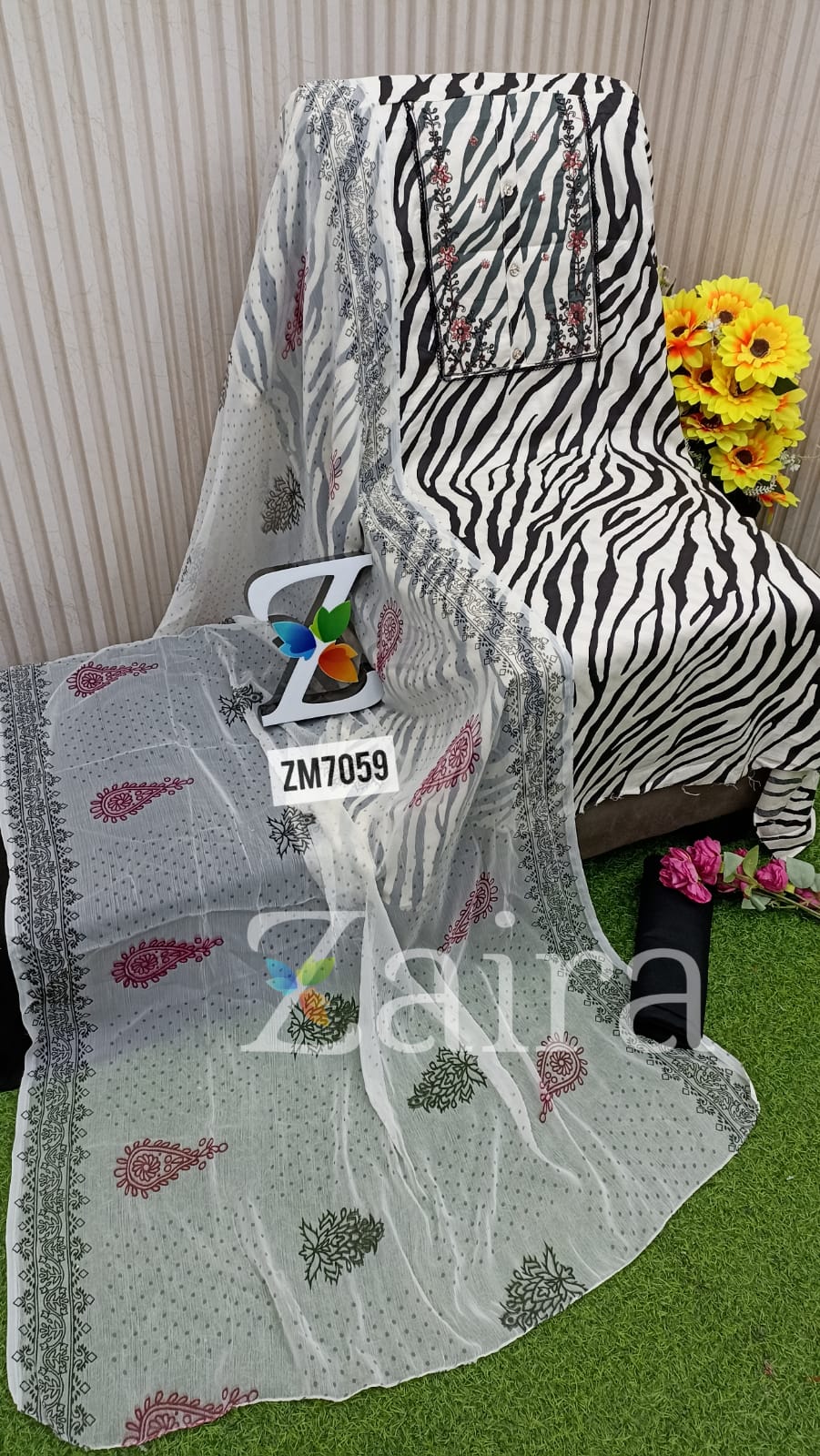 Cambric Cotton Printed Suit ZM7059
