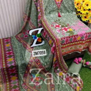 Cambric Cotton Printed Suit ZM7059