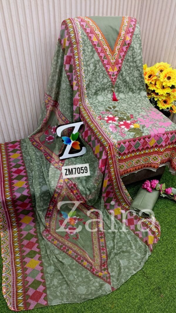 Cambric Cotton Printed Suit ZM7059